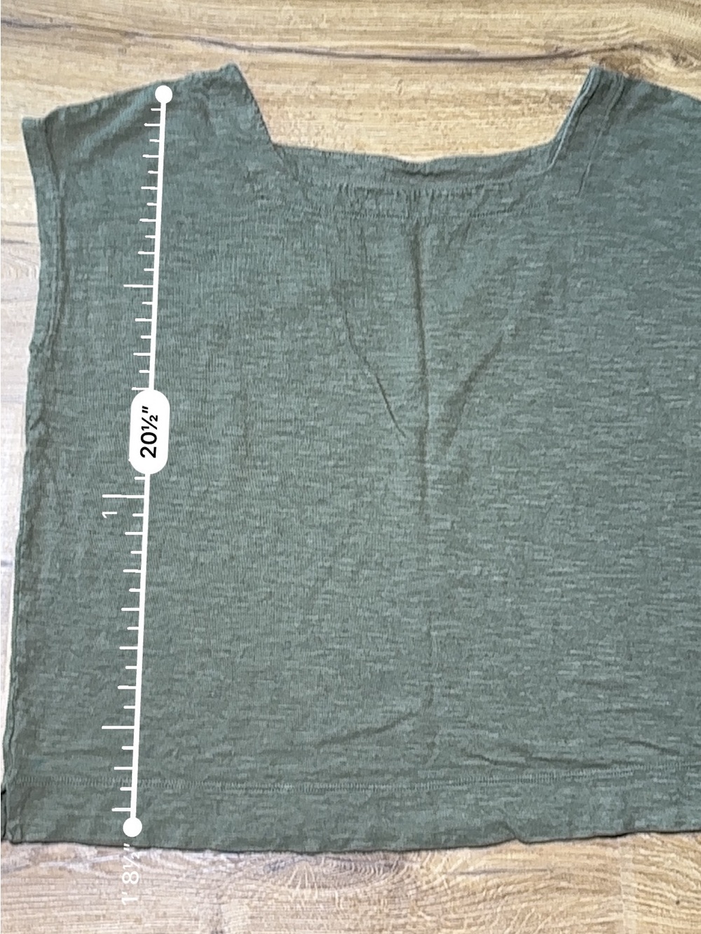 Eileen Fisher Olive Green Short-Sleeve Boxy Hemp/Cotton Top Medium - Picture 6 of 6